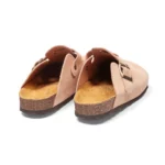 Sabots en cuir souple pour femme vue de 3-4 arrière