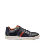 Sneakers homme tendance cuir marine vue de profil