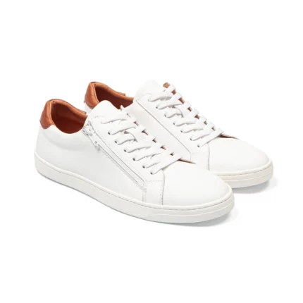Sneakers homme cuir blanc vue de 3-4 avant