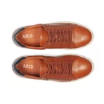 Sneakers homme cuir cognac vue de dessus