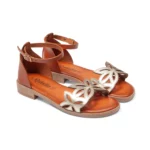 Sandales en cuir pour femme vue de 3-4 avant