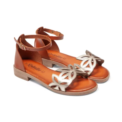 Sandales en cuir pour femme vue de 3-4 avant