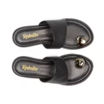 Mules plates pour femme vue de dessus couleur noir