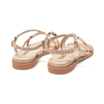 Sandales plates pour femme vue de 3-4 arrière couleur beige