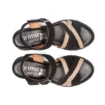 Sandales confort femme cuir couleur noir vue de dessus