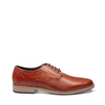 Derbies en cuir cognac pour homme vue de profil
