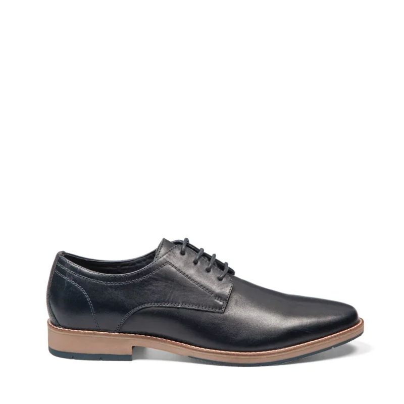 Derbies en cuir marine pour homme vue de profil