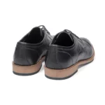 Derbies en cuir marine pour homme vue de 3-4 arrière