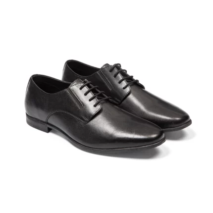 Derbies en cuir noir pour homme vue de 3-4 avant