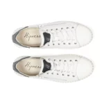 Basket confort femme en cuir blanc vue de dessus