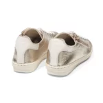 Baskets confort femme en cuir champagne vue de 3-4 arrière