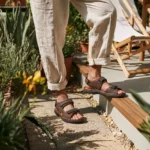 Sandales confort homme en cuir