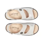 Sandales confort femme cuir couleur blanc irisé spécial hallux valgus vue de dessus