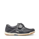 chaussures à scratch pour homme en cuir marine vue de profil