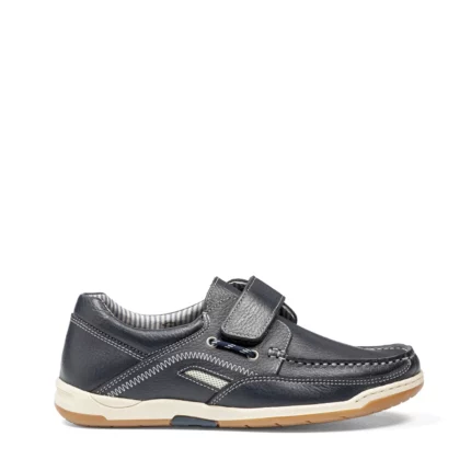 chaussures à scratch pour homme en cuir marine vue de profil